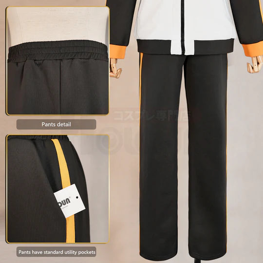 Re:Zero - Natsuki Subaru, Cosplay Costume Embroidery Full Zip Tracksuit Elastic Pants