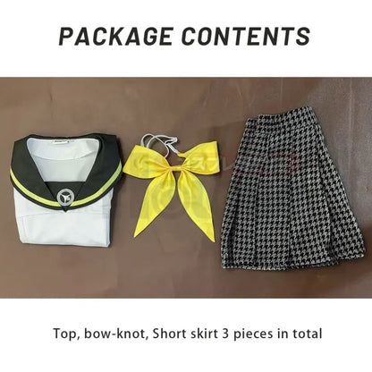 Persona 4 - School Uniform (Kujikawa Rise) Cosplay, full costume (Top, Skirt, bow-knot)