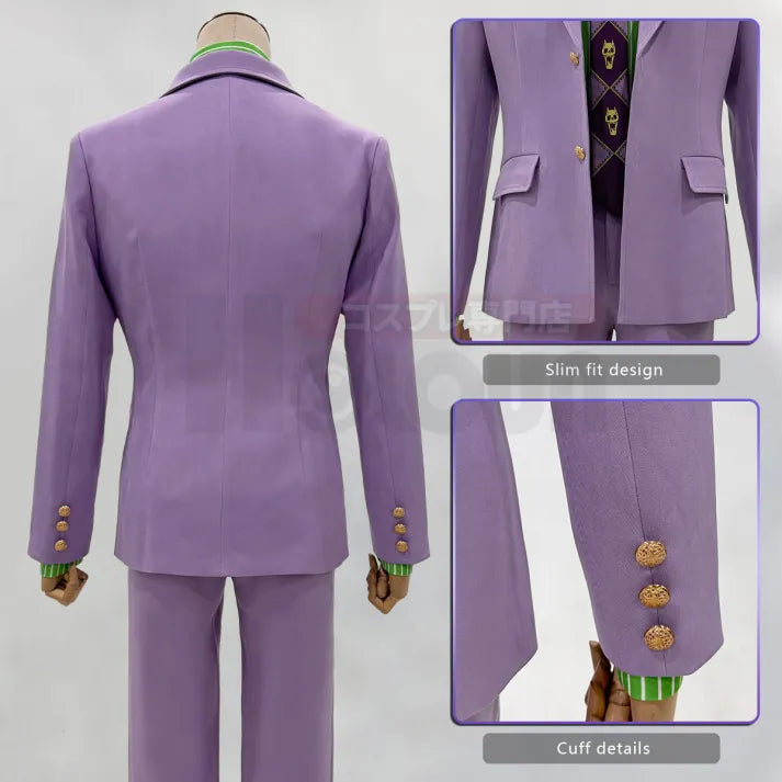Jojo's Bizarre Adventure - Kira Yoshikage, Cosplay full outfit (Anzug, Hemd, Hose, Krawatte, Gürtel)