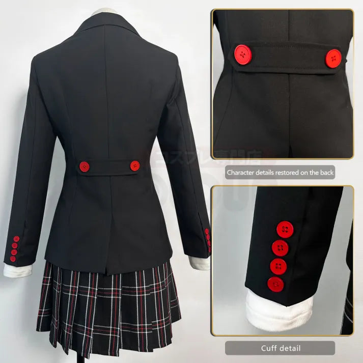 Persona 5 - School Uniform (Kasumi Yoshizawa) Cosplay, full costume (Skirt, Top, Coat, Suspender, Badge)