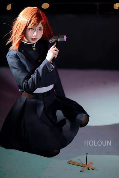 Jujutsu Kaisen - Kugisaki Nobara, Cosplay Costume Jacket Skirt Rose Net Synthetic