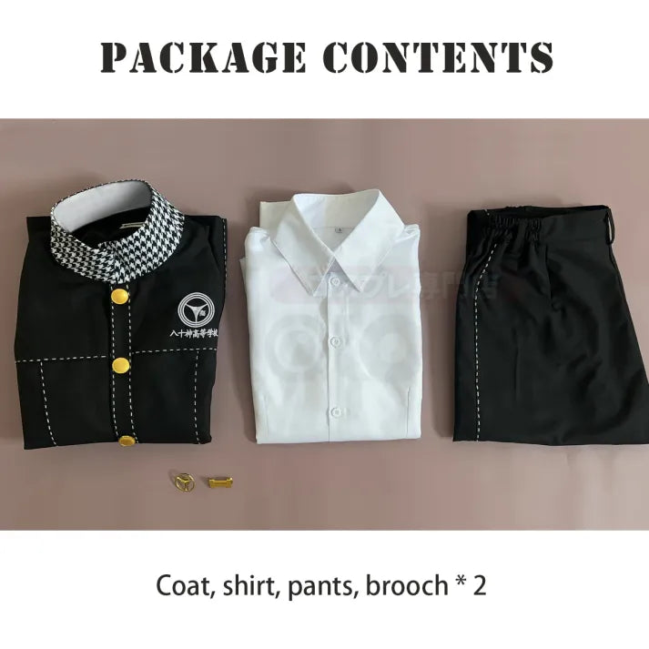 Persona 4 - School Uniform (Yu Narukami) Cosplay, full costume (Coat, Shirt, Pants, Brooch)