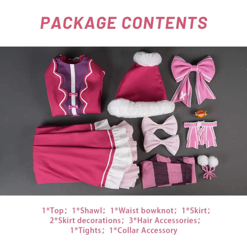 Re:Zero - Beatrice, Cosplay full Outfit (Top, Shawl, Waist bowknot, Skirt&Deco, Hair Accessories, Tights, Collar Accessory)