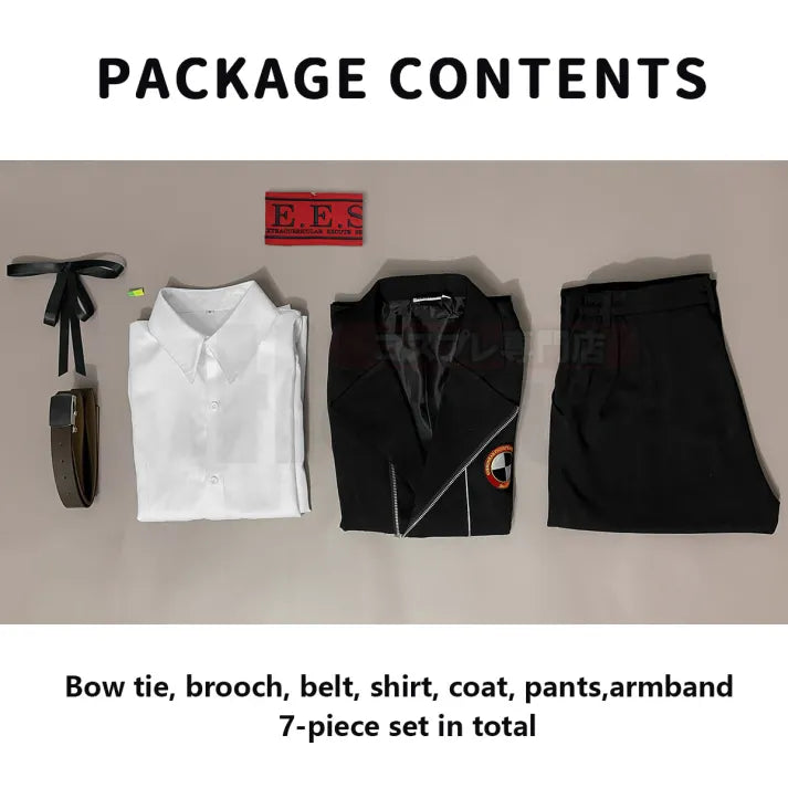 Persona 3 - Gekkoukan High School Uniform (Makoto Yuki) Cosplay, full costume (Bow tie, brooch, shirt, coat, pants, armband)
