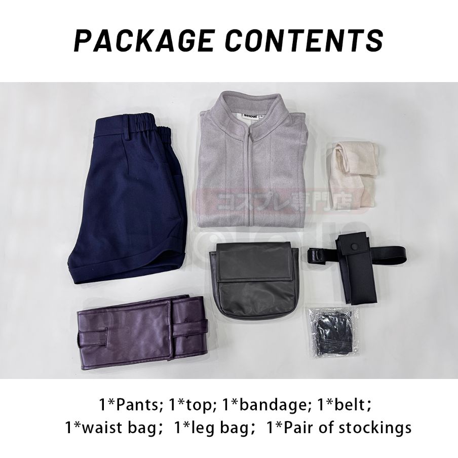 Naruto - Hinata Hyuga, Anime Cosplay Costume Top Shorts Waist Bag