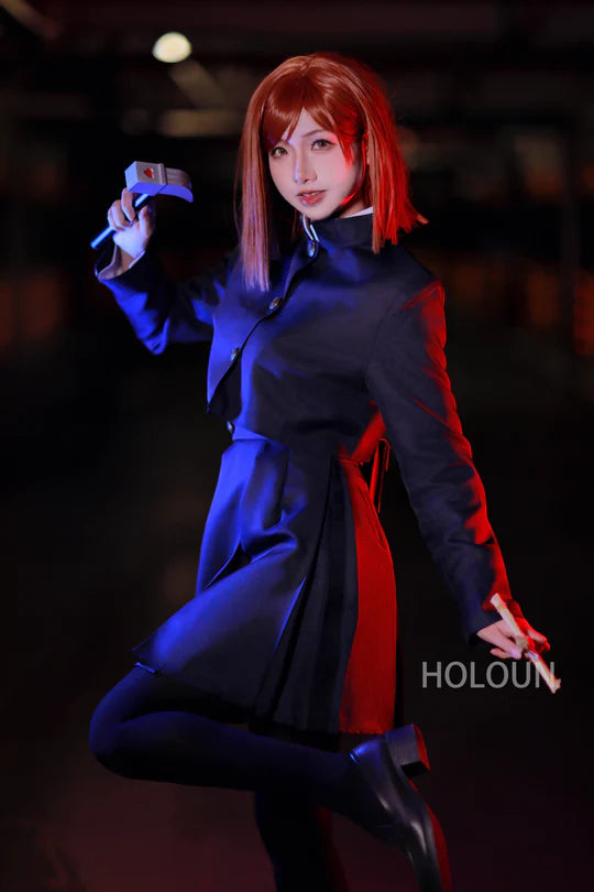 Jujutsu Kaisen - Kugisaki Nobara, Cosplay Costume Jacket Skirt Rose Net Synthetic