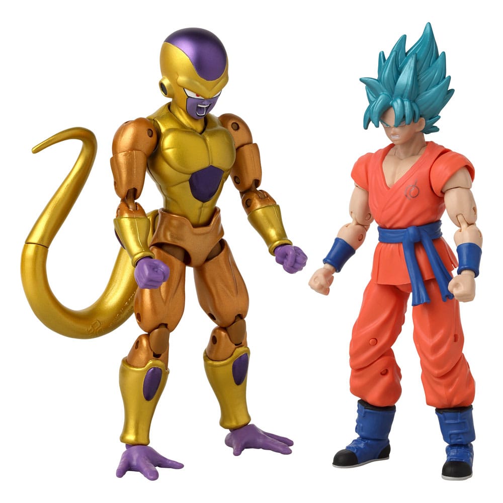 Dragon Ball Super - Golden Frieza vs Super Saiyan Blue Goku, Dragon Stars Actionfiguren 2er-Pack Battle Pack: 17 cm