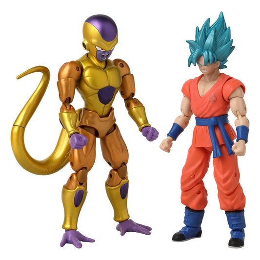 Dragon Ball Super - Golden Frieza vs Super Saiyan Blue Goku, Dragon Stars Action Figures 2-Pack Battle Pack: 17 cm
