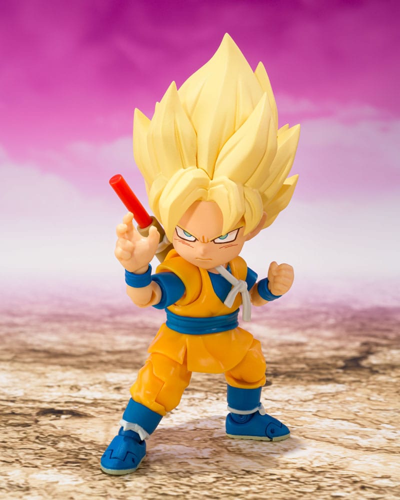 Dragon Ball - Super Saiyan Son Goku, S.H.Figuarts Actionfigur (mini) Daima 8 cm
