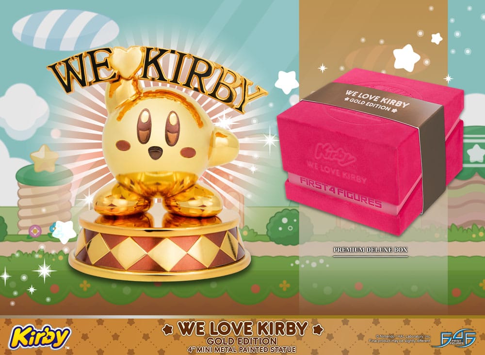 Kirby - Kirby, DieCast Statue We Love Kirby Gold Edition 10 cm