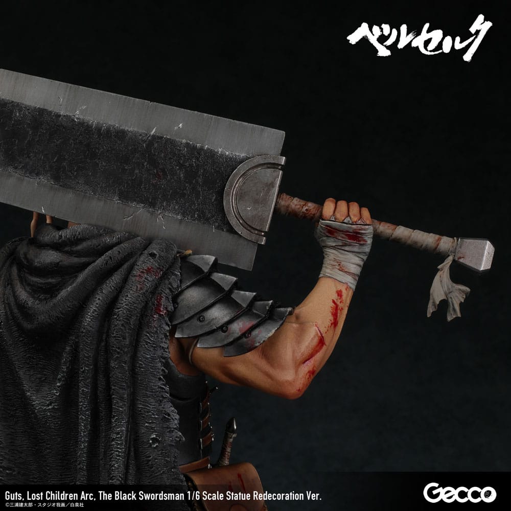 Berserk - Guts, 1/6 Scale Statue Lost Children Arc The Black Swordsman Redecoration Ver. 38 cm