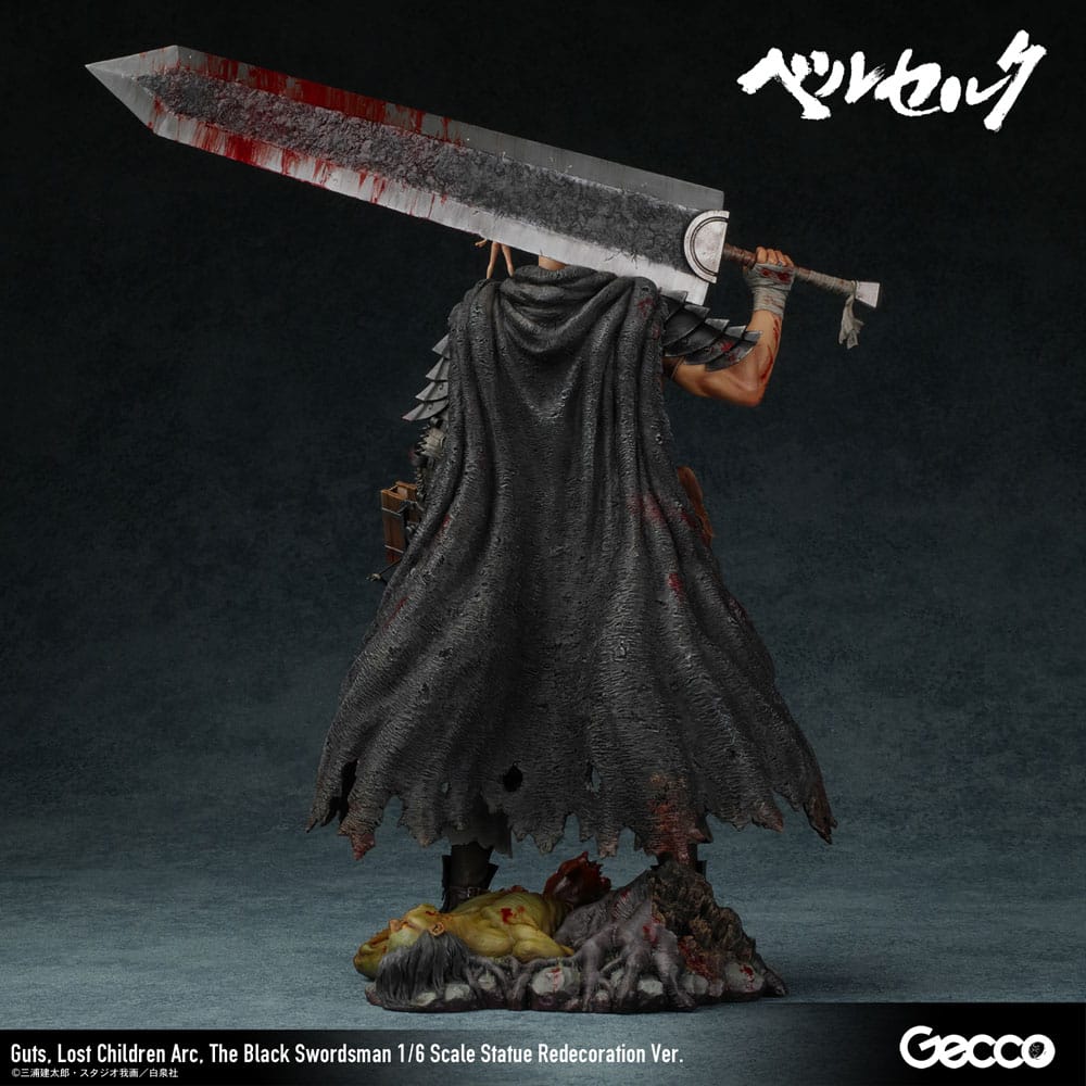Berserk - Guts, 1/6 Scale Statue Lost Children Arc The Black Swordsman Redecoration Ver. 38 cm