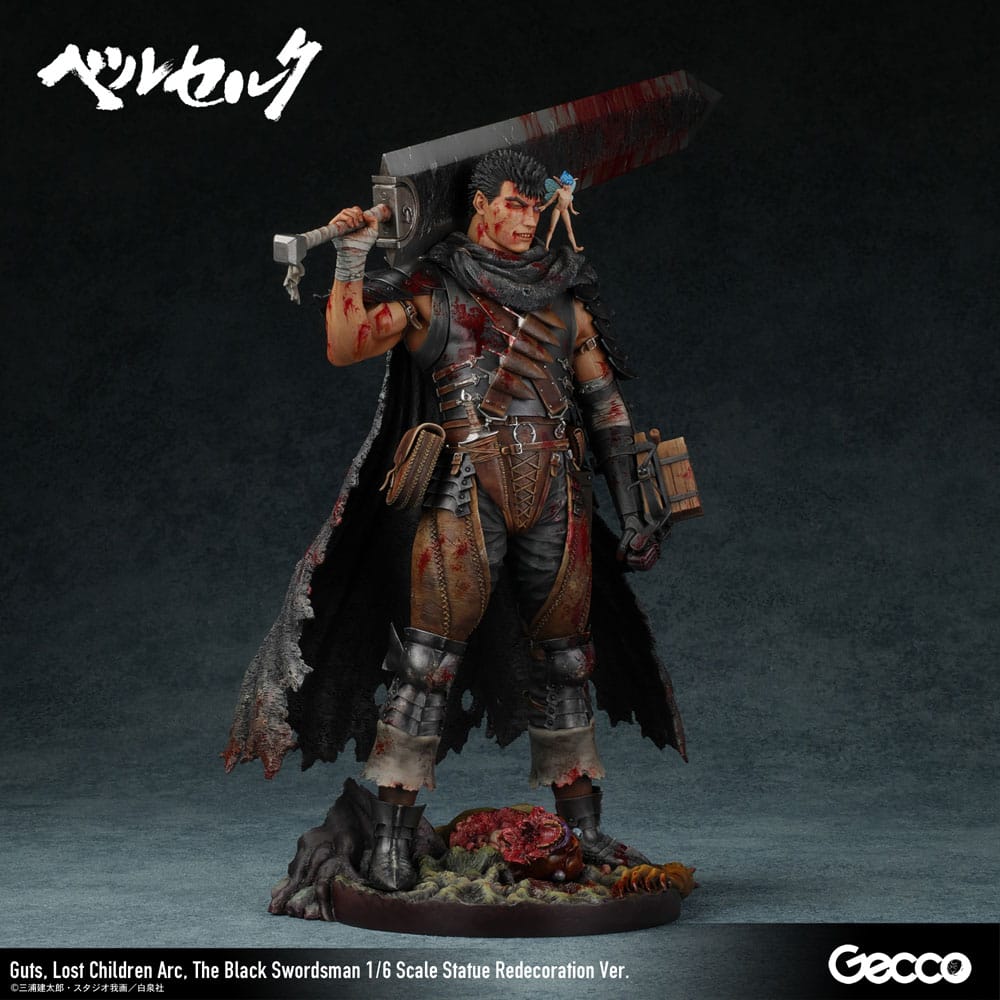 Berserk - Guts, 1/6 Scale Statue Lost Children Arc The Black Swordsman Redecoration Ver. 38 cm