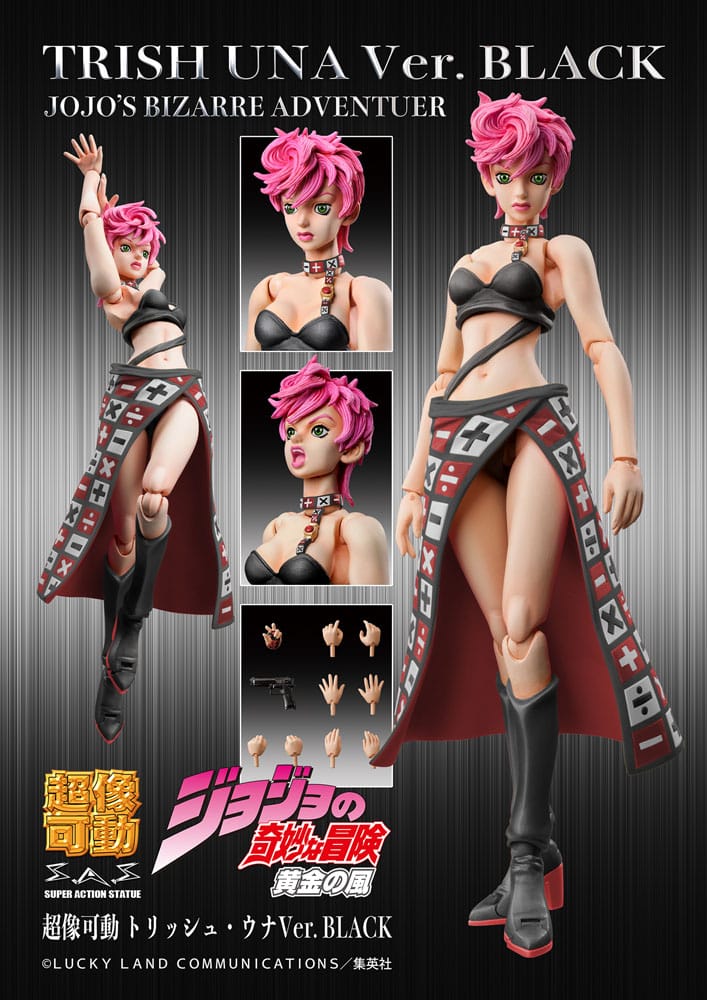 JoJo's Bizarre Adventure - Trish Una, Part 5 Super Action Figure Black Ver. 15 cm