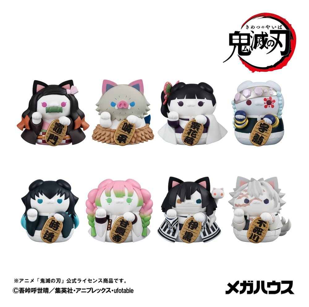 Demon Slayer: Kimetsu no Yaiba - 1 Blind Box, Mega Cat Project Minifiguren 6 cm Demon Slayer Fortune Cats ver. 02