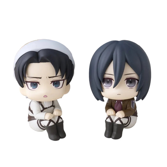 Attack on Titan - Levi Cleaning up Ver. & Mikasa Ackerman, (with Gift) Look Up PVC Statues 11 cm