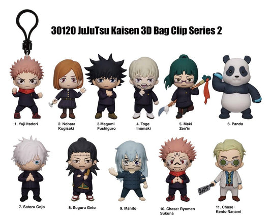Jujutsu Kaisen - 1 Blind Box, 3D PVC Bag Clips Series 2