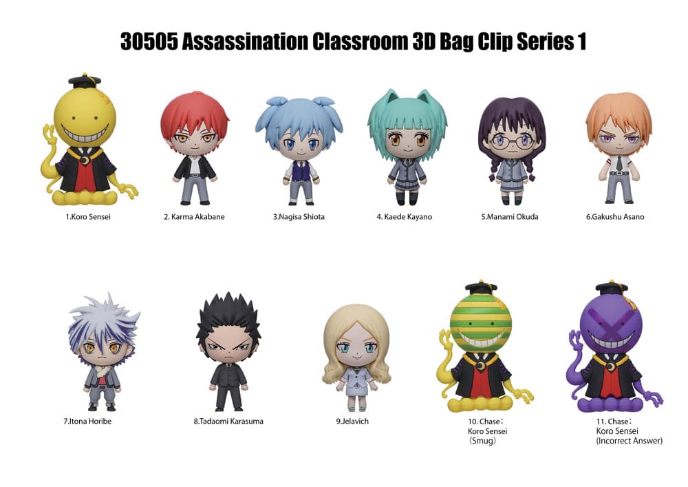Assassination Classroom - 1 Blind Box, 3D PVC Keychain Series 1