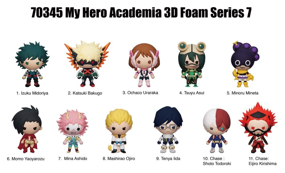 My Hero Academia - 1 Blind Bag, 3D PVC Bag Clips Series 7
