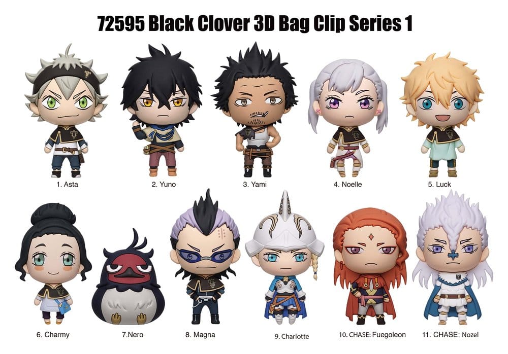 Black Clover - 1 Blind Bag, 3D PVC Keychain Series 1