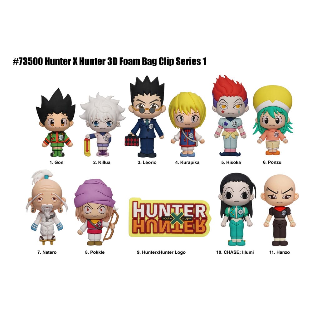 Hunter x Hunter - 1 Blind Bag, 3D Foam Bag Clips Series 1