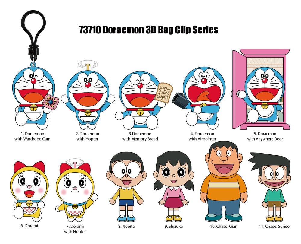 Doraemon - 1 Blind Bag, 3D PVC-Taschenanhänger Serie 1