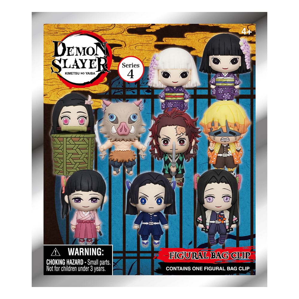 Demon Slayer - 1 Blind Bag, 3D PVC Bag Clips Kimetsu no Yaiba Series 4