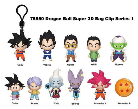 Dragon Ball Super - 1 Blind Bag, 3D PVC Bag Clip Series 1