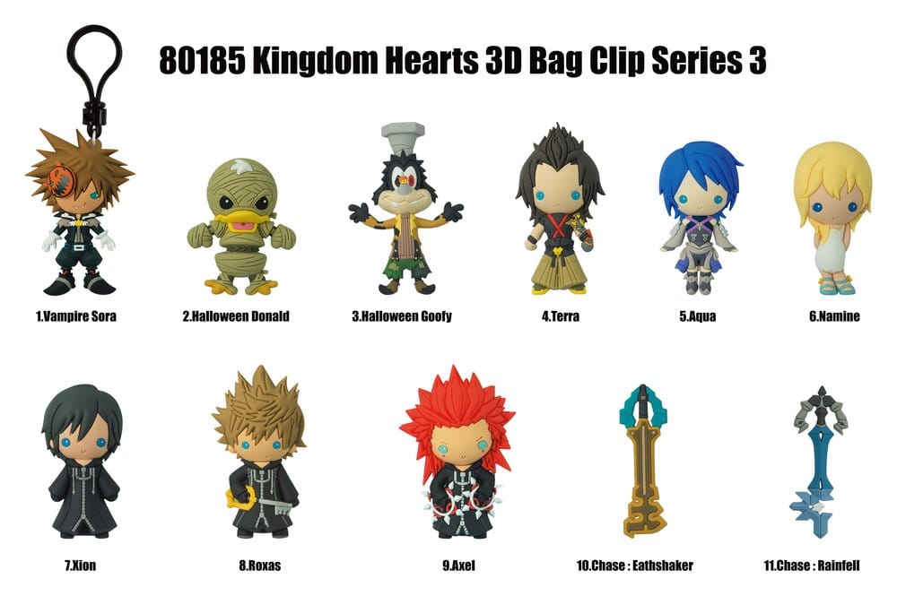Kingdom Hearts - 1 Blind Bag, 3D PVC Bag Clips Series 3
