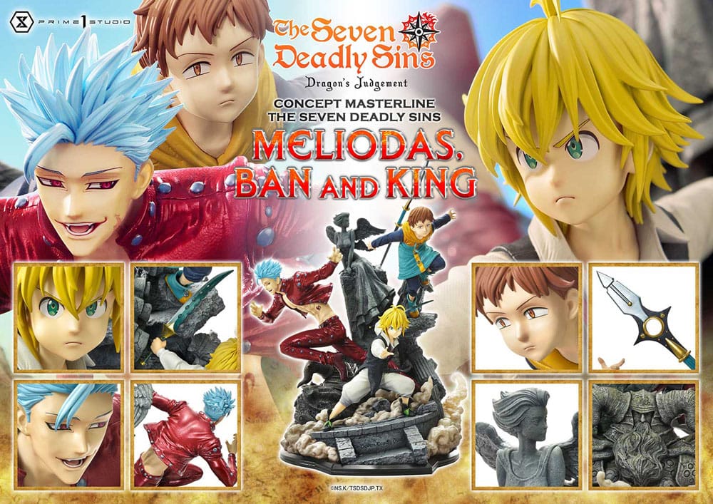 Seven Deadly Sins - Meliodas, Ban and King, Concept Masterline Series Statue 55 cm