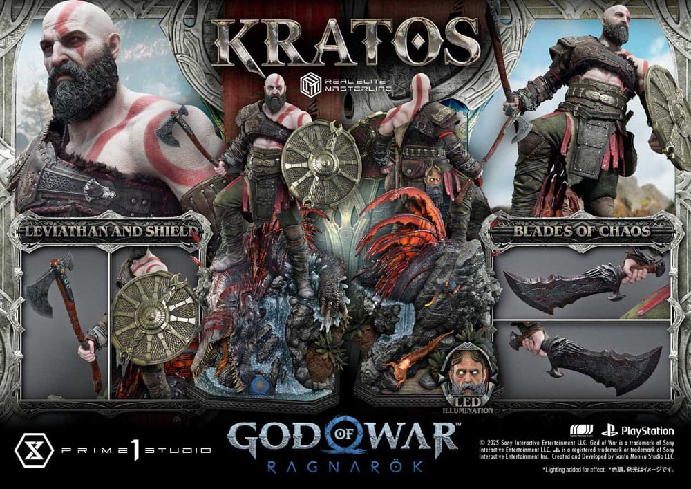 God of War: Ragnarök - Kratos, Real Elite Masterline Series Statue 1/3 95 cm