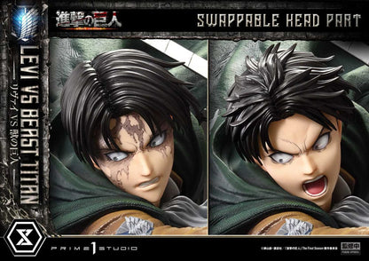 Attack on Titan - Levi VS Beast Titan, Ultimate Premium Masterline Series Statue 1/4 73 cm