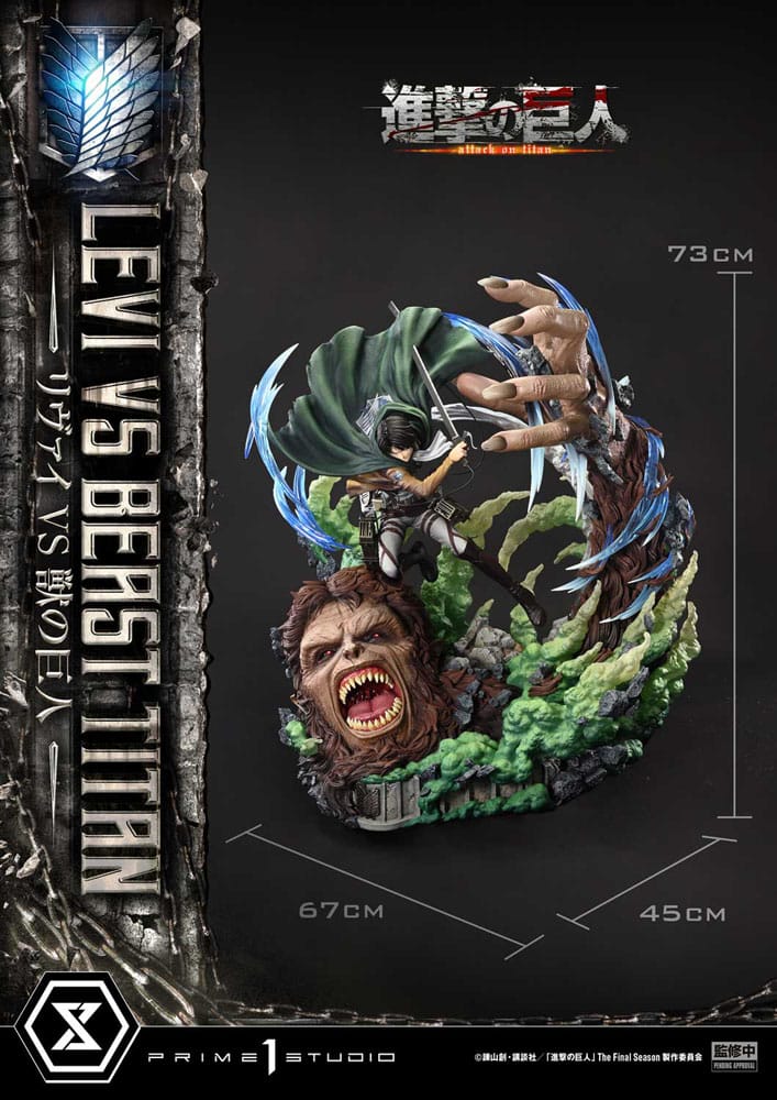 Attack on Titan - Levi VS Beast Titan, Ultimate Premium Masterline Series Statue 1/4 73 cm
