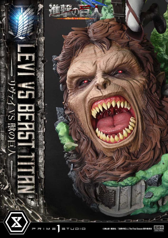 Attack on Titan - Levi VS Beast Titan, Ultimate Premium Masterline Series Statue 1/4 73 cm