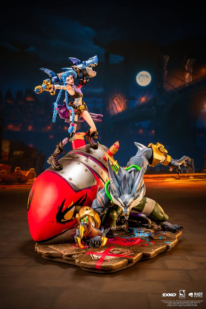 League of Legends - Jinx & Warwick, Statue 1/10 2XKO Diorama 37 cm