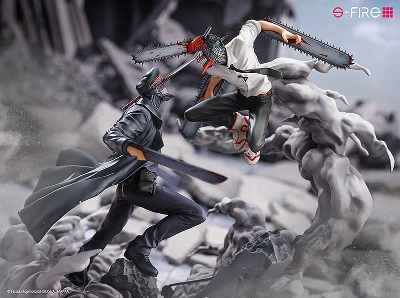 Chainsaw Man - Chainsaw Man (Denji) vs. Samurai Sword (Katana Man) Super Situation Figure 26 cm