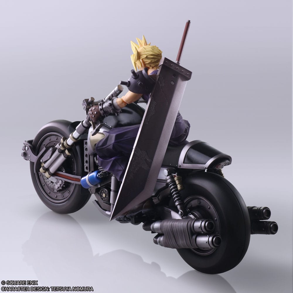 Final Fantasy VII - Cloud Strife & Hardy-Daytona Bring Arts Actionfigur und Fahrzeug 15 cm