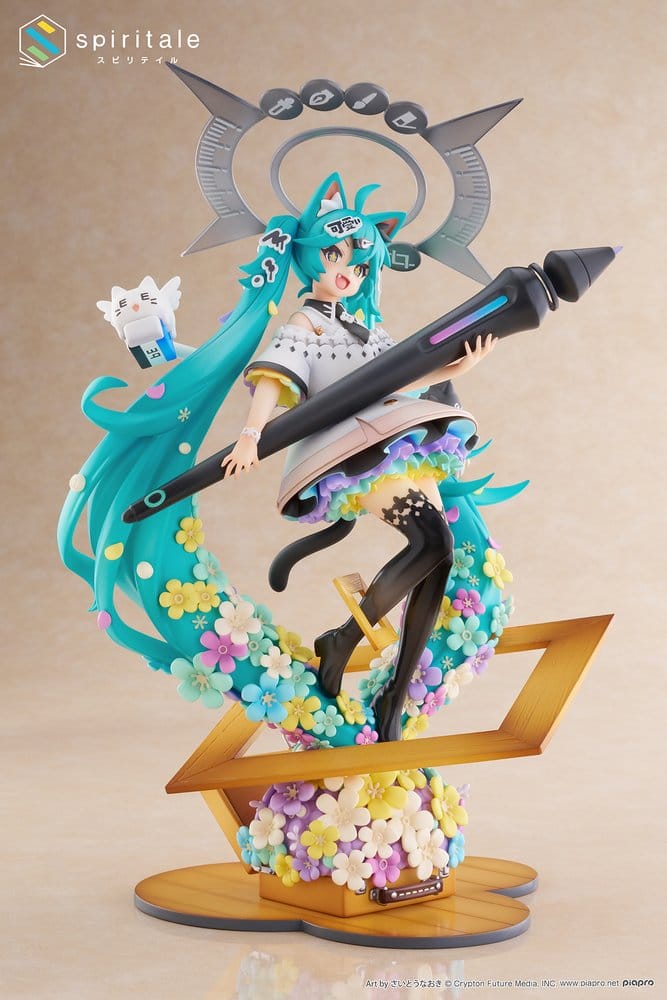 Hatsune Miku x Naoki Saito - PVC Statue 1/7 My Figure Making! The Painter Ver. 34 cm