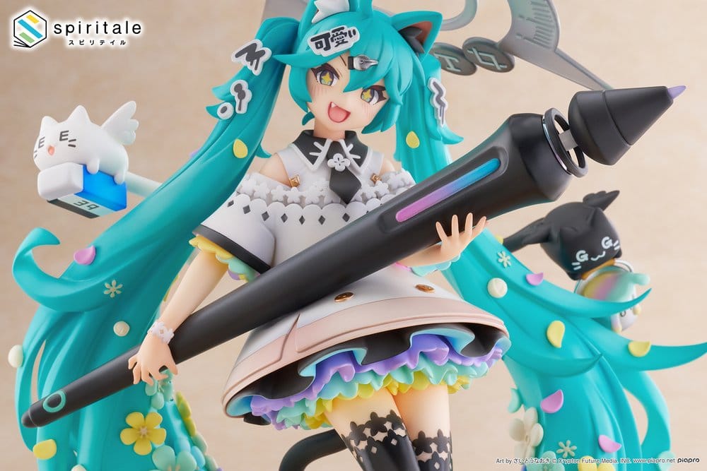 Hatsune Miku x Naoki Saito - PVC Statue 1/7 My Figure Making! The Painter Ver. 34 cm