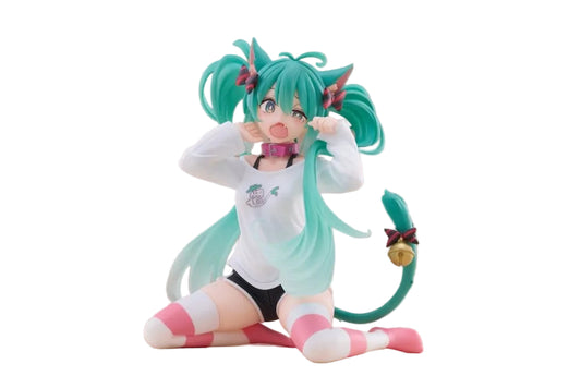 Hatsune Miku - Hatsune Miku Cat Ear, PVC Statue Desktop Cute Figure T-Shirt Ver. 13 cm