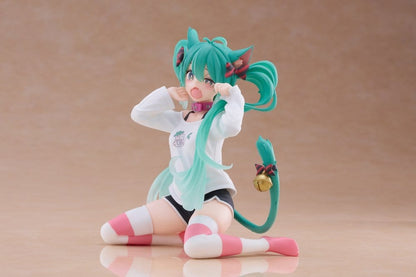 Hatsune Miku - Hatsune Miku Cat Ear, PVC Statue Desktop Cute Figure T-Shirt Ver. 13 cm
