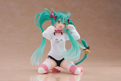 Hatsune Miku - Hatsune Miku Cat Ear, PVC Statue Desktop Cute Figure T-Shirt Ver. 13 cm